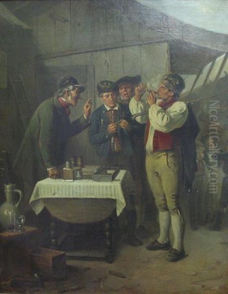 The Tobacconist Oil Painting by Carl Weber