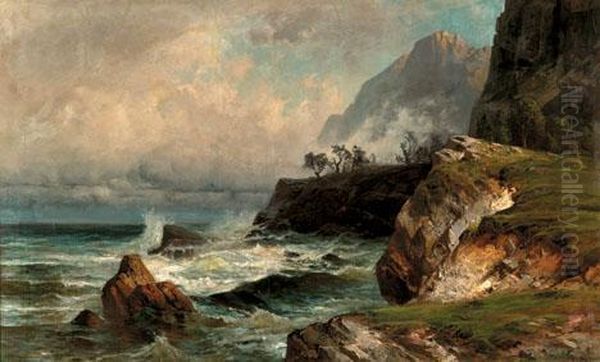 Riotous Highland Seascape Oil Painting by Carl Weber