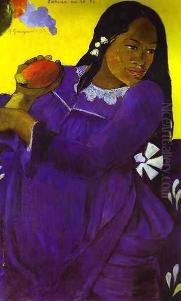 Woman with Mango Oil Painting by Paul Gauguin