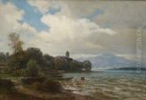 Chiemsee - Fraueninsel. Oil Painting by Paul Weber