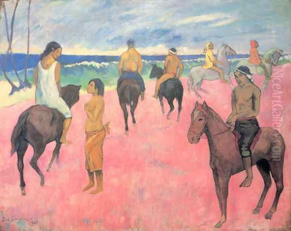 Riders at the beach Oil Painting by Paul Gauguin