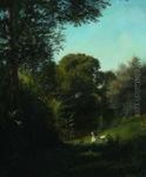 Waldlandschaft Oil Painting by Paul Weber