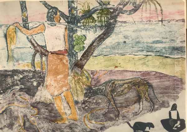 Watercolor 02 Oil Painting by Paul Gauguin