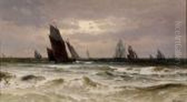 Marine Oil Painting by Theodor Alexander Weber