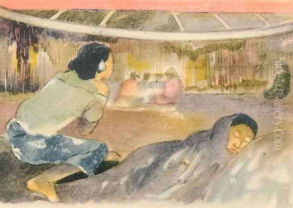 Watercolor 15 Oil Painting by Paul Gauguin