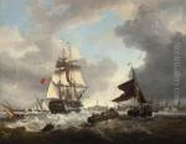 Portsmouth Harbour Oil Painting by George Webster