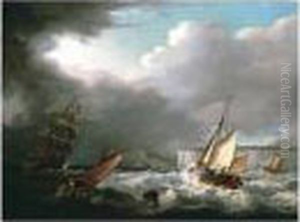 Off Dover Oil Painting by George Webster