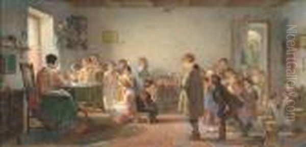 The Classroomrecital Oil Painting by Thomas Webster