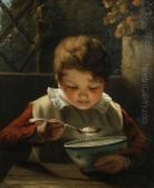 A Good Breakfast Oil Painting by Thomas Webster