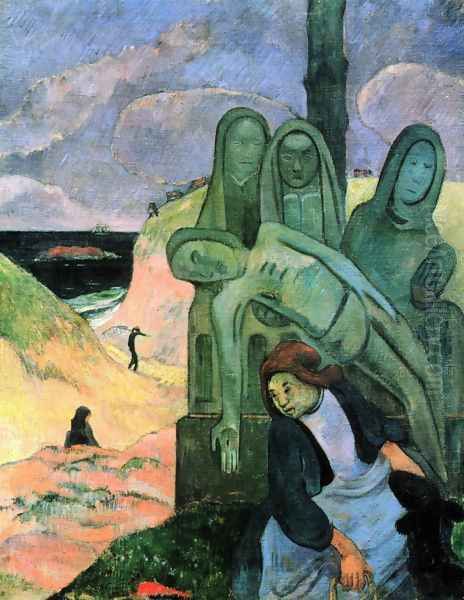 The green Christ Oil Painting by Paul Gauguin