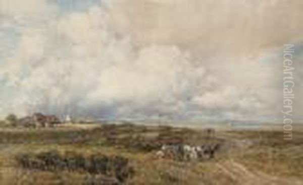 Storm Clouds Over Pevensey Oil Painting by Augustus Watford Weedon