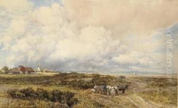 Stormclouds Over Pevensey, East Sussex Oil Painting by Augustus Watford Weedon