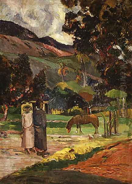 Tahitian Landscape 2 Oil Painting by Paul Gauguin