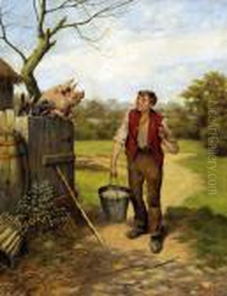 Patience Is A Virtue Oil Painting by Herbert William Weekes