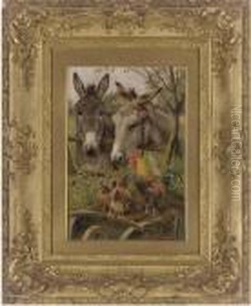 A Friendly Gathering Oil Painting by Herbert William Weekes