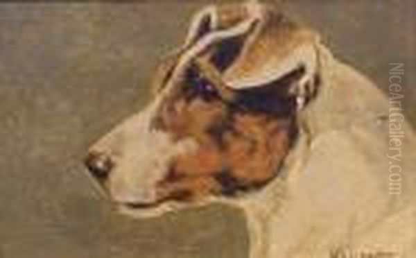 Smooth Fox Terrier Oil Painting by Herbert William Weekes