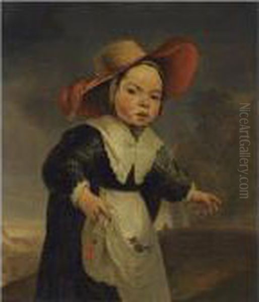 Portrait Of A Young Girl Oil Painting by Jan Baptist Weenix