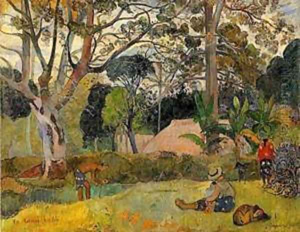 Te raau rahi (aka The Big Tree) 1891 Oil Painting by Paul Gauguin