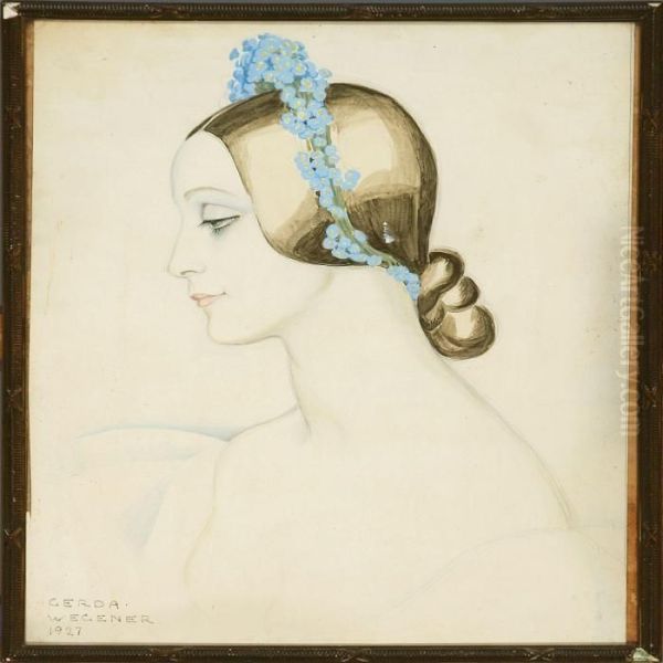 Portait Of A Lady, Presumably An Actress Oil Painting by Gerda Wegener