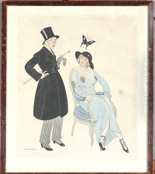 An Elegant Couple Oil Painting by Gerda Wegener