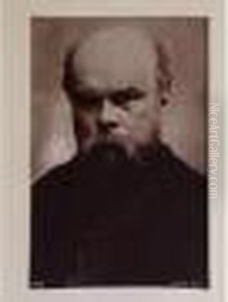 Portrait De Paul Verlaine, C. 1890 Oil Painting by Otto Wegener