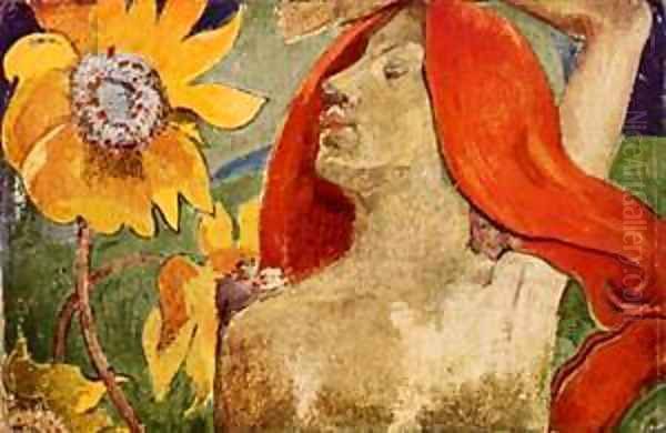 Red Hat 1886 Oil Painting by Paul Gauguin