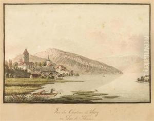 Vue Des Environs De Thun Oil Painting by Jakob Samuel Weibel