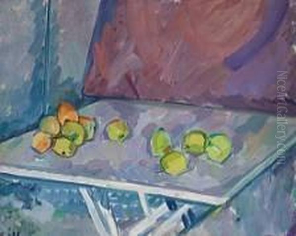 Still Life With Apples Oil Painting by Edvard Weie