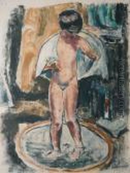 Fille A La Toilette Oil Painting by Abraham Weinbaum