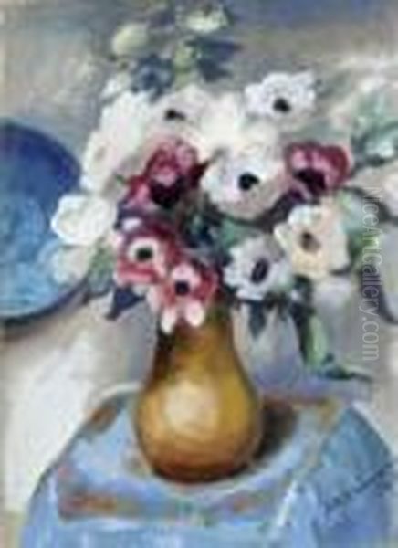 Nature Morte Aux Anemones Oil Painting by Abraham Weinbaum