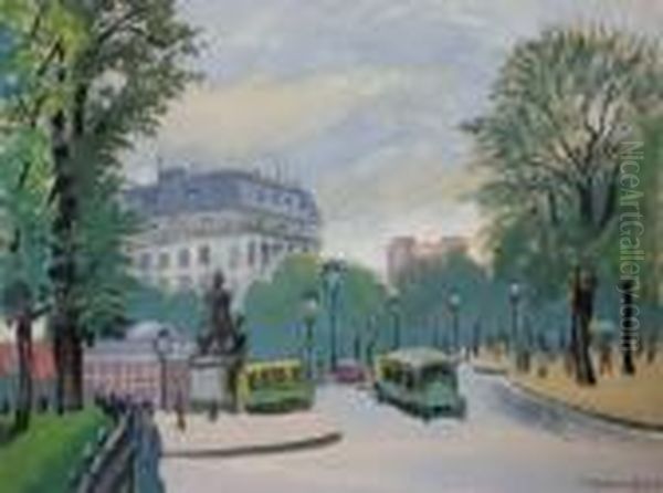 Place De L'observatoire (1930) Oil Painting by Abraham Weinbaum