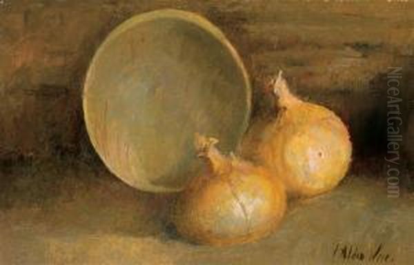 Still Life With Onions And Bowl Oil Painting by Julian Alden Weir