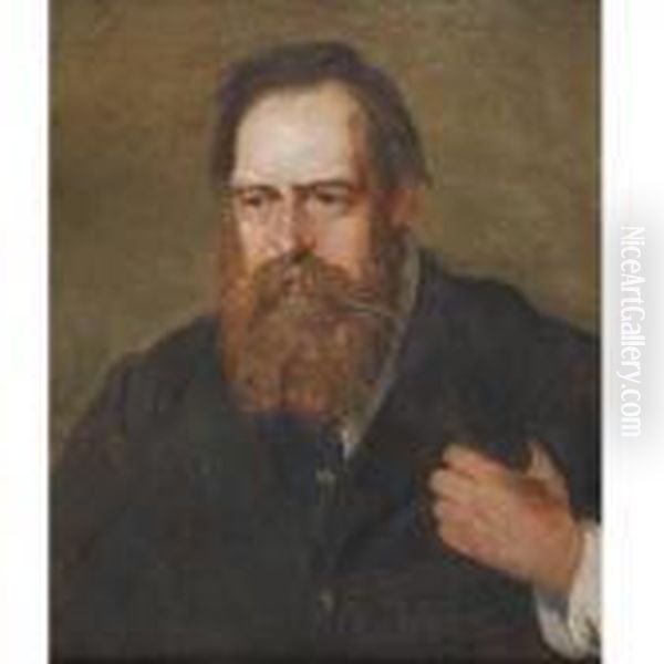 Portrait Of Albert Pinkham Ryder Oil Painting by Julian Alden Weir