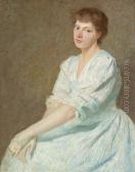 Portrait Of Anna Oil Painting by Julian Alden Weir