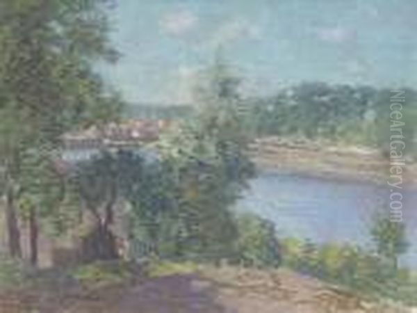 River Scene Near Norwich, Connecticut Oil Painting by Julian Alden Weir