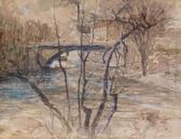 Mills Along The River Oil Painting by Julian Alden Weir