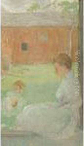 Mother And Child Oil Painting by Julian Alden Weir