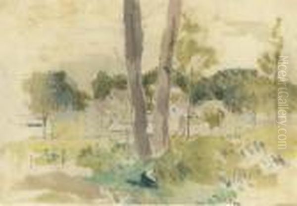 New England Village Oil Painting by Julian Alden Weir