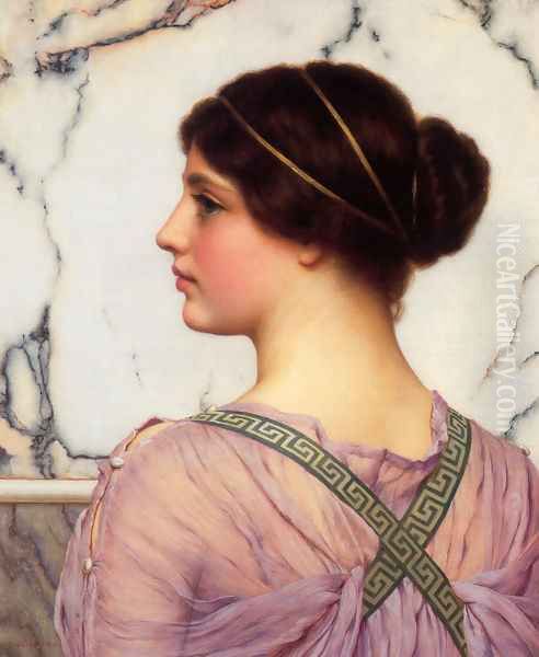 A Grecian Lovely Oil Painting by John William Godward