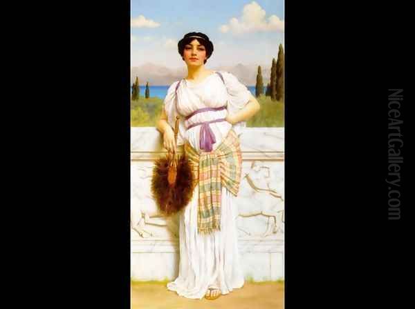 A Greek Beauty Oil Painting by John William Godward