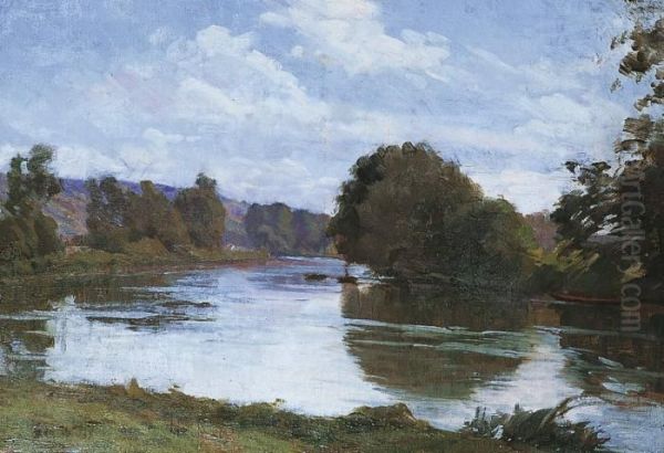 Bord De Riviere Oil Painting by Georges Emile, Geo Weiss