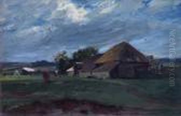 Rural Landscape With Cattle Oil Painting by Jose Weiss