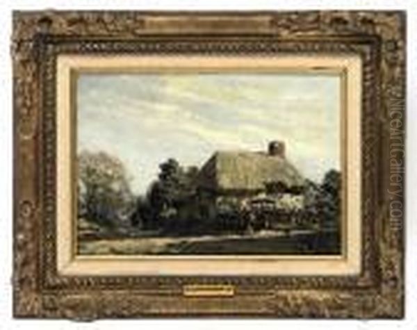 A Thatched Cottage, Sussex Oil Painting by Jose Weiss