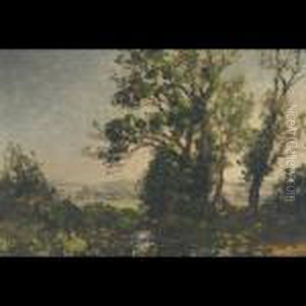 Wooded Landscape Oil Painting by Jose Weiss