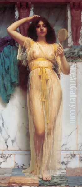 The Mirror Oil Painting by John William Godward