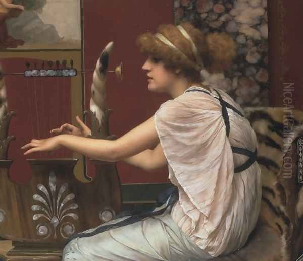 Erato At Her Lyre Oil Painting by John William Godward