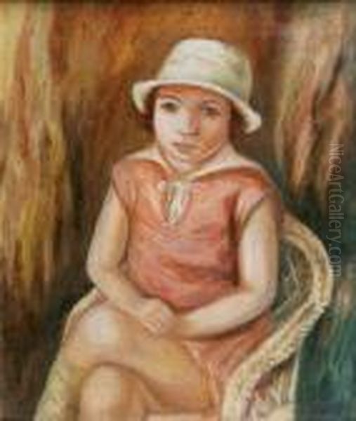 Annette Au Chapeau Blanc Oil Painting by Leon Weissberg