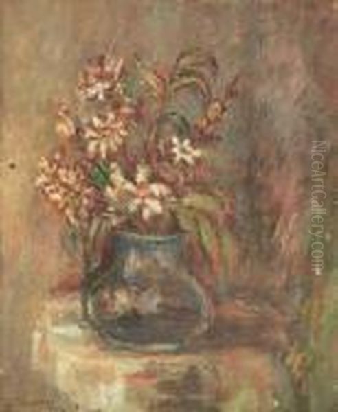 Marguerites Dans Un Vase Bleu (ca.1927/28) Oil Painting by Leon Weissberg