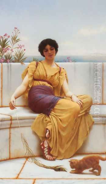 Idleness Oil Painting by John William Godward