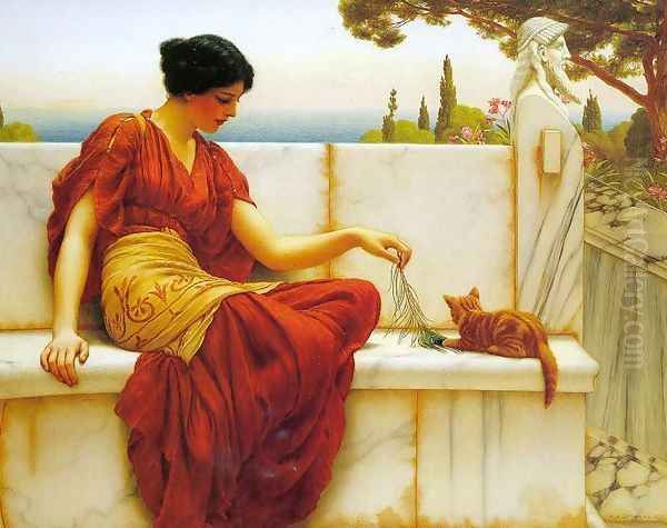 The Tease 1901 Oil Painting by John William Godward